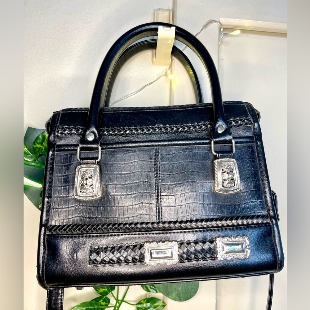 Black Vintage Crossbody with Silver Details